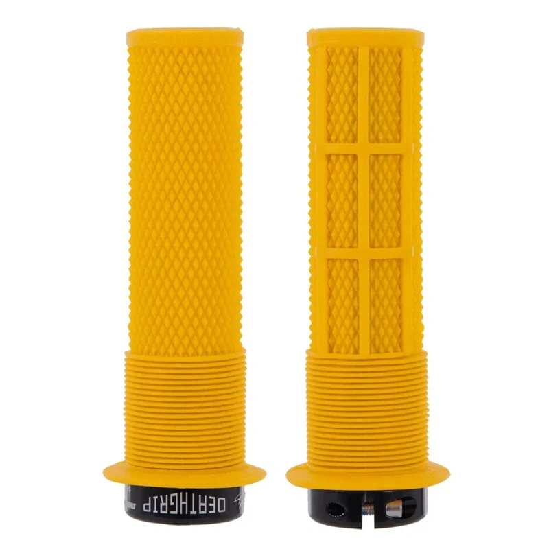 DMR Brendog Deathgrip Thick Gul Yellow Flanged Soft Bike Handlebar Grips