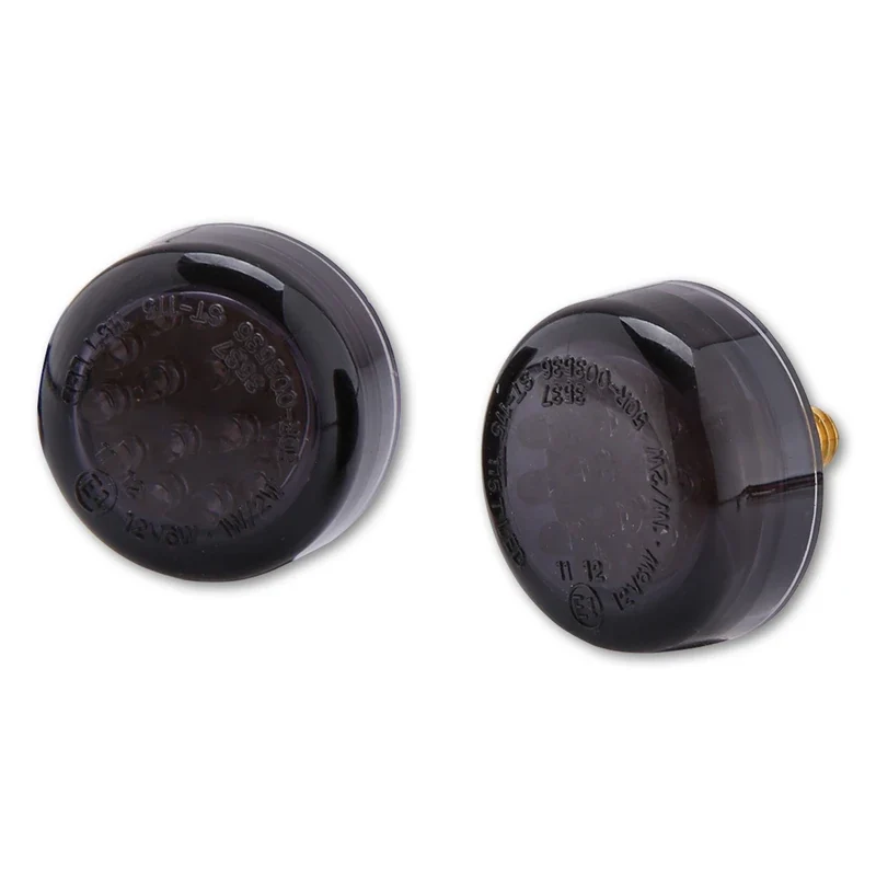 LED-Einbaublinker Paar Highsider Micro-Disc, Getönt, E-geprüft, M6, 12V/6W