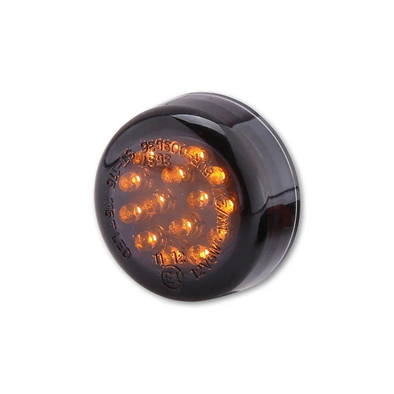 LED-Einbaublinker Paar Highsider Micro-Disc, Getönt, E-geprüft, M6, 12V/6W