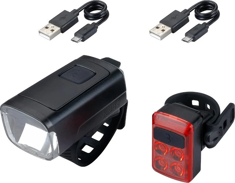 BBB Akku Lichtset Stud 50 Combo BLS-231 inkl. Slide Rücklicht, schwarz
