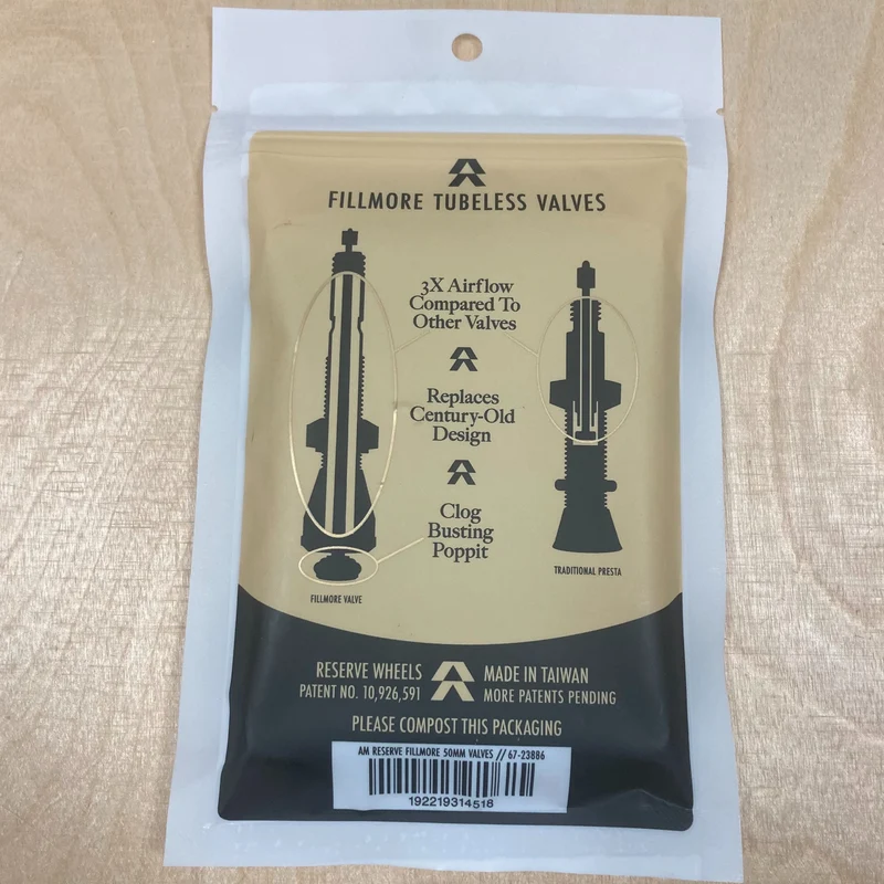 Reserve Wheels AM Fillmore 50mm Tubeless Bike Wheel Valve