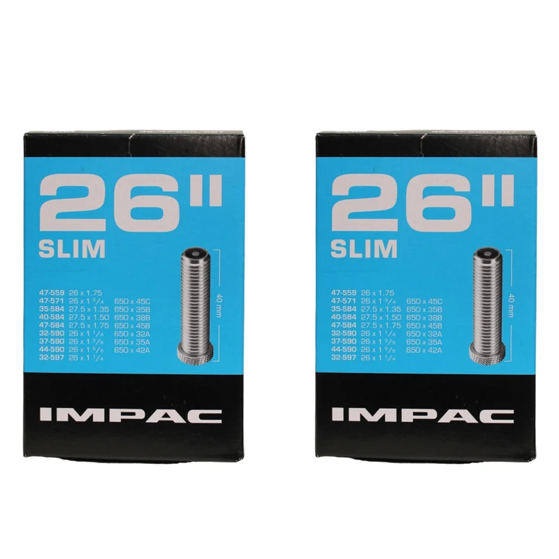 Impac AV26 Slim 26 x 1.25-1.75 450/415 26 Inch Schrader Valve Bike Inner Tube