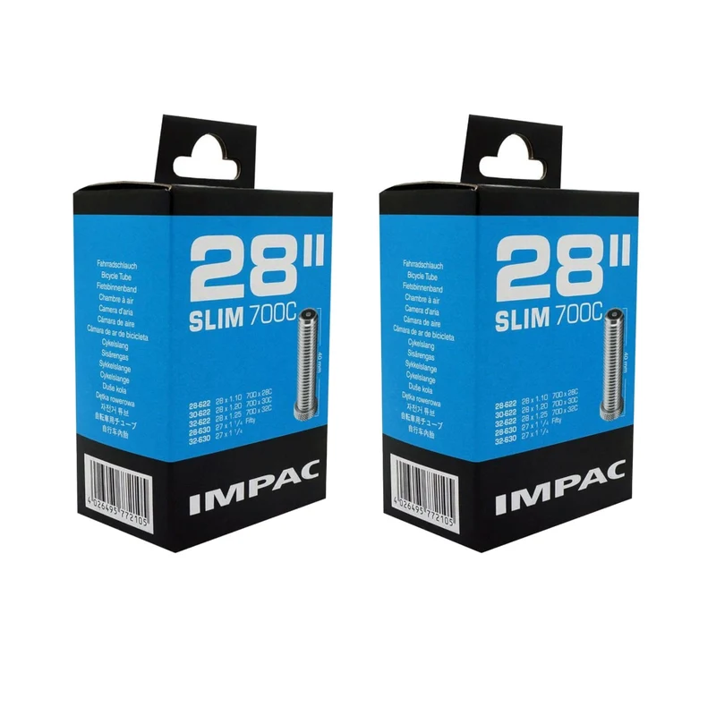 Impac AV28 Slim 700x28/32mm/27x11/4 (722/370) 700c Schrader Valve Bike Inner Tube