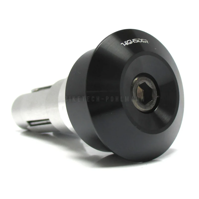 Lenkerenden Highsider Montana Dot mit Spiegelaufnahme, Schwarz, Klemmung 12-22mm
