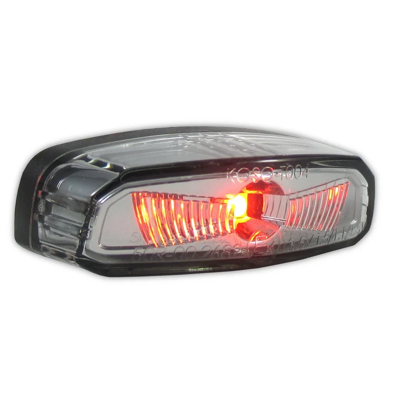 LED-Rücklicht Hawkeye schwarz, Getönt, 50x17 mm, mit KZL, E-geprüft, 13,5V/1,1W