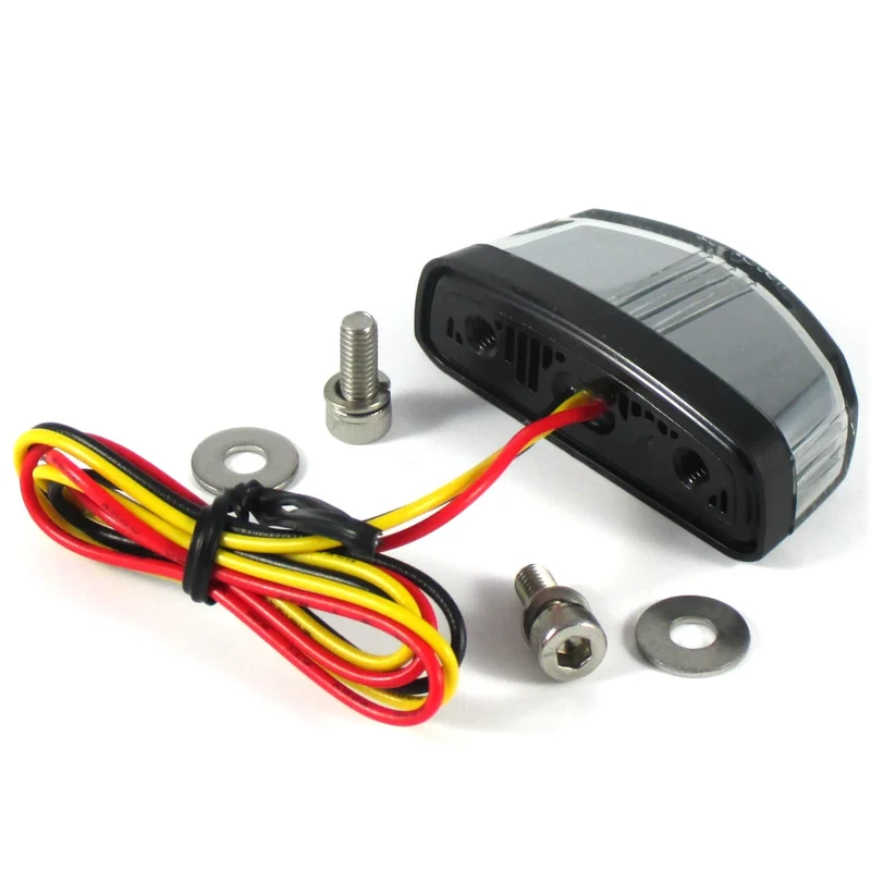 LED-Rücklicht Hawkeye schwarz, Getönt, 50x17 mm, mit KZL, E-geprüft, 13,5V/1,1W