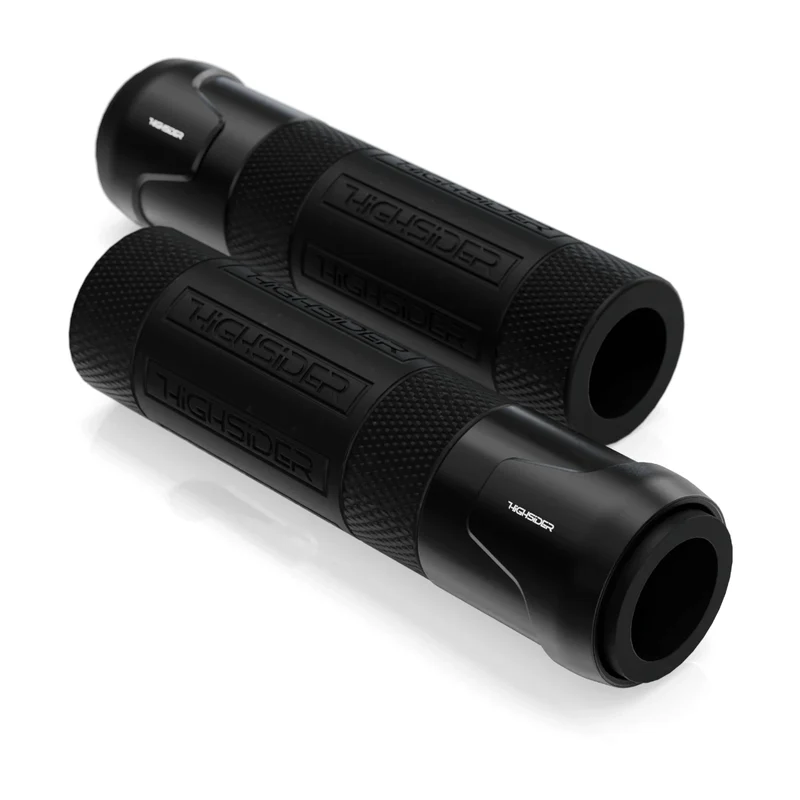 Lenkergriffe Paar Highsider Akron Schwarz, Alu, Ø Innen 20/23 mm, Länge 132 mm