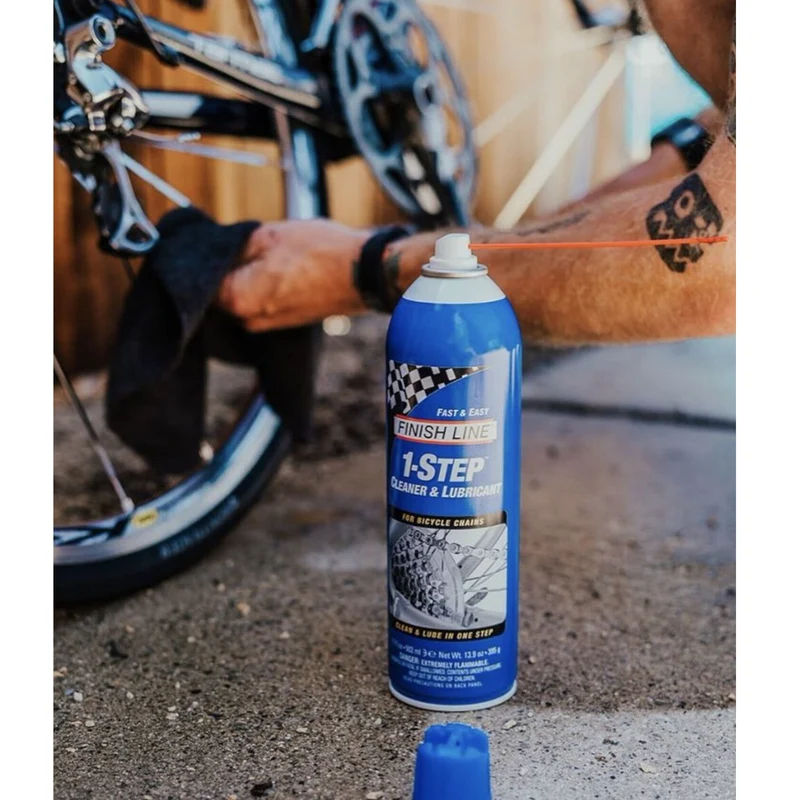Finish Line 1-Step Cleaner and Lubricant Aerosol 17 oz / 500 ml Bike Chain Lube