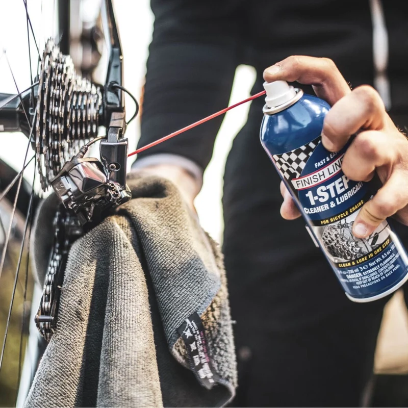Finish Line 1-Step Cleaner and Lubricant Aerosol 8 oz / 240 ml Bike Chain Lube