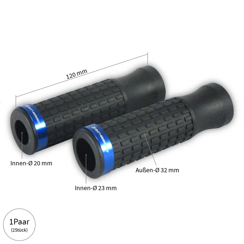 Griffgummi Paar Progress-Line Select 2, Aluringe, Ø Innen 20/23 mm, Länge 120 mm