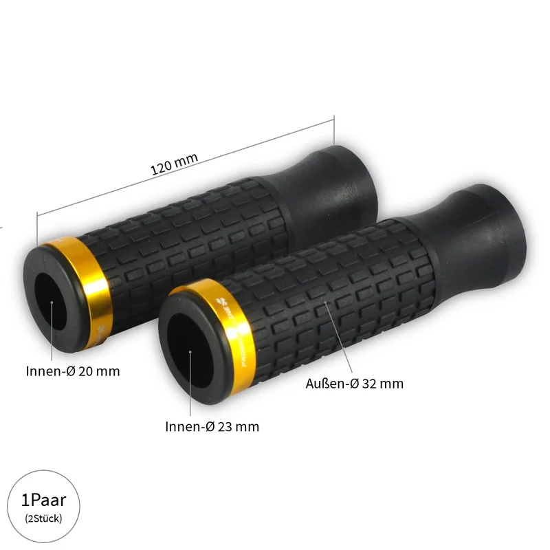 Griffgummi Paar Progress-Line Select 2, Aluringe, Ø Innen 20/23 mm, Länge 120 mm