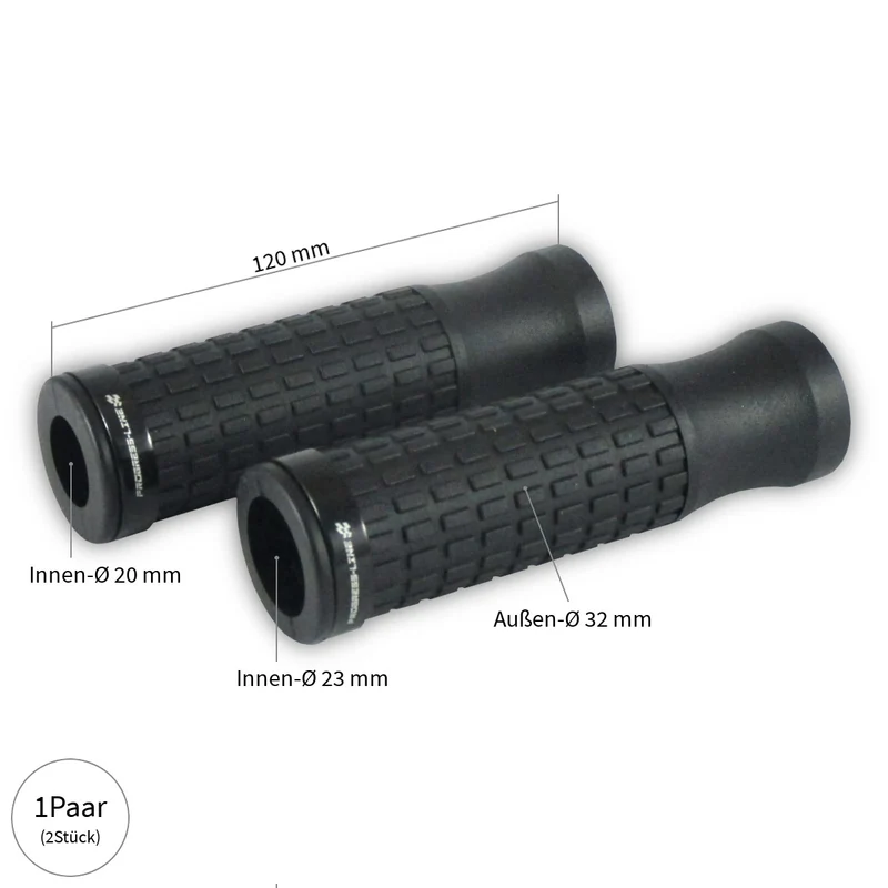 Griffgummi Paar Progress-Line Select 2, Aluringe, Ø Innen 20/23 mm, Länge 120 mm