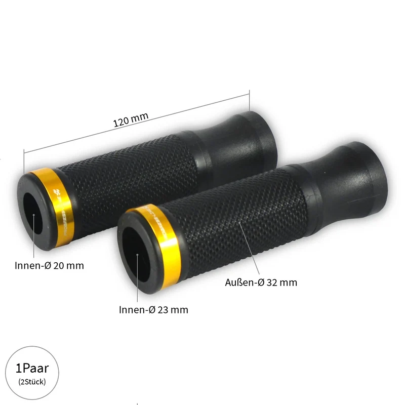 Griffgummi Paar Progress-Line Select 1, Aluringe, Ø Innen 20/23 mm, Länge 120 mm