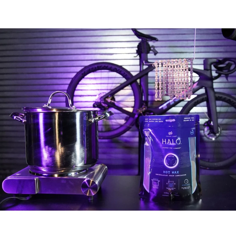 Finish Line Halo Hot Wax Lubricant Melts 600g Granular Double Boil Bag Bike Chain Lube