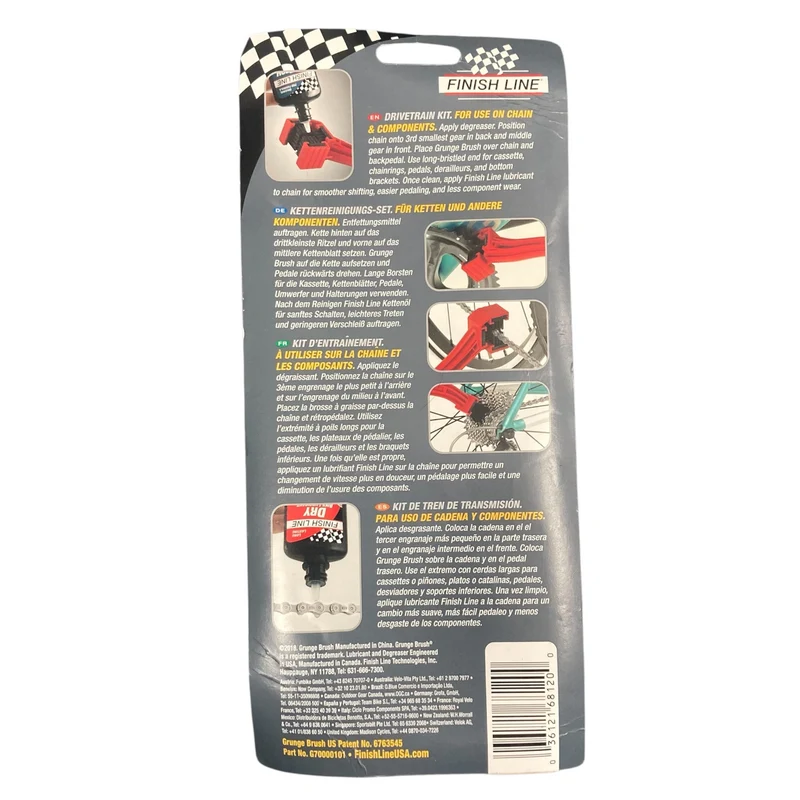 Finish Line Starter Kit Pack Ecotech Degreaser / Wet Chain Lube / Grunge Brush