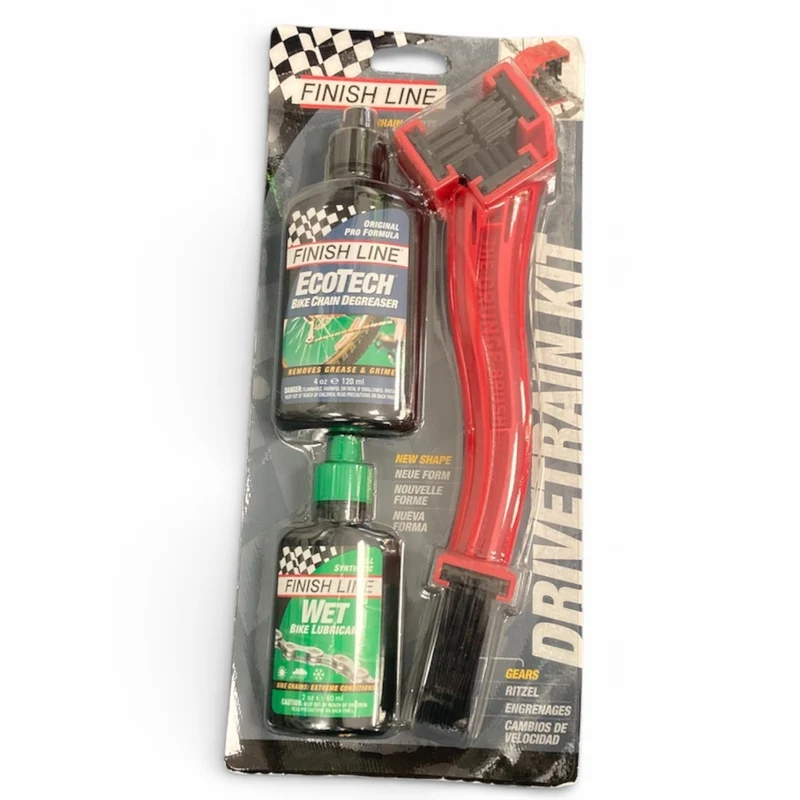 Finish Line Starter Kit Pack Ecotech Degreaser / Wet Chain Lube / Grunge Brush