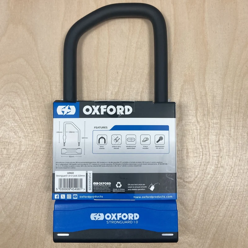 Oxford Stronguard 1.0 320mm Bike D-Lock