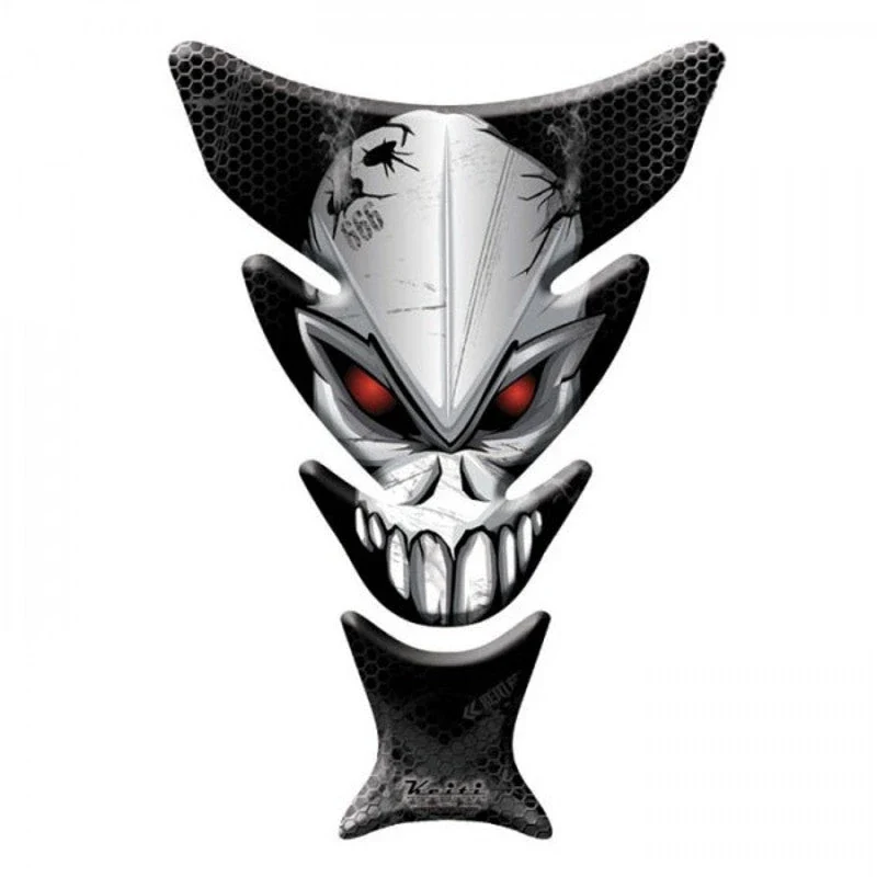 Tankpad Keiti KT-7000, Grau, Skull, 2-teilig, HxB 21,5x15/5,7 cm