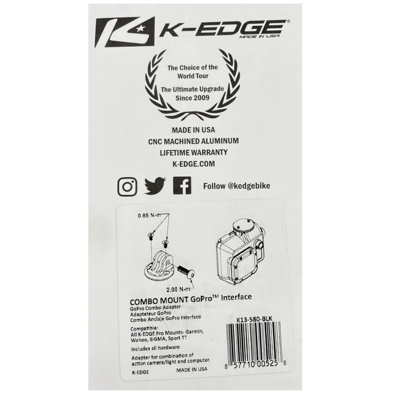 K-Edge Garmin Combo Bike Computer Mount