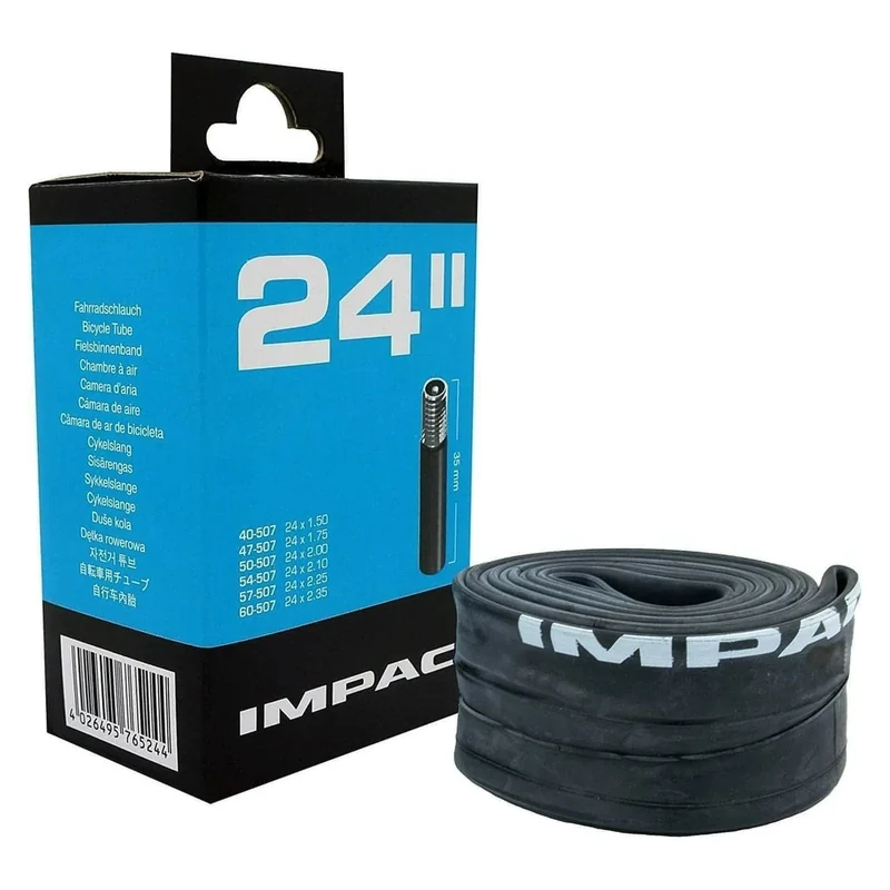 Impac 24 x 1.50 / 2.35'' AV24 24 Inch Schrader Valve Bike Inner Tube