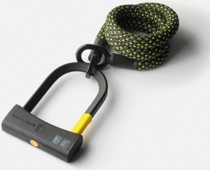 Texlock Bügelschloss mit Textilseil eyelet 120 D-lock M stardust
