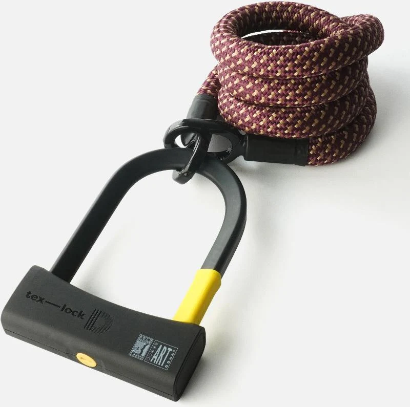 Texlock Bügelschloss mit Textilseil eyelet 160 D-lock L chateau red