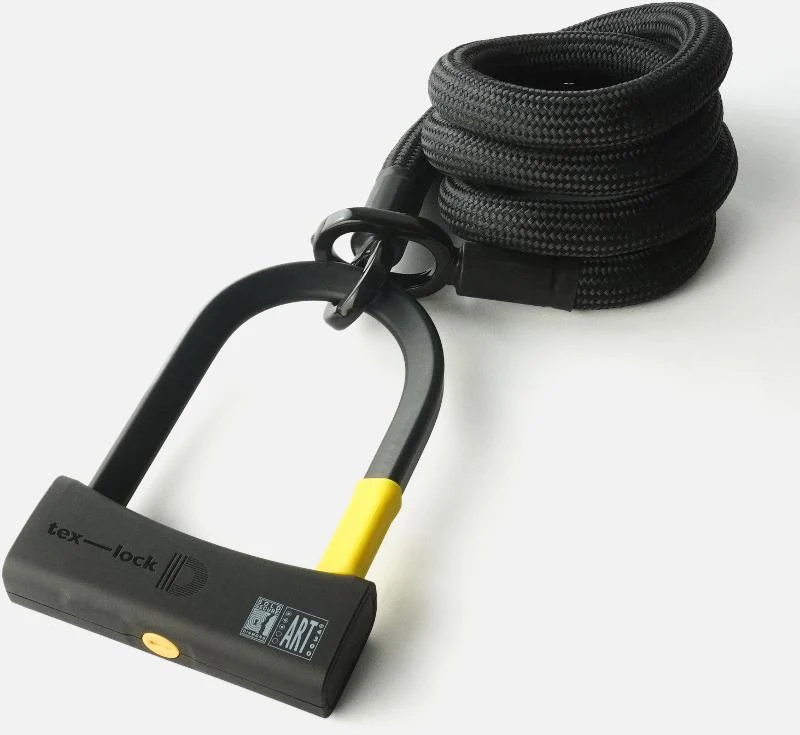 Texlock Bügelschloss mit Textilseil eyelet 160 D-lock L onyx black