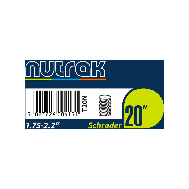 Nutrak Butyl 20 x 1.75 - 2.2" 20 Inch Schrader Valve Bike Inner Tube