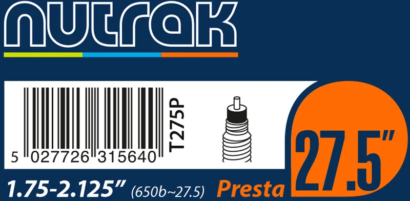Nutrak Butyl 650B / 27.5 x 1.75 - 2.125 27.5 Inch Presta Valve Bike Inner Tube