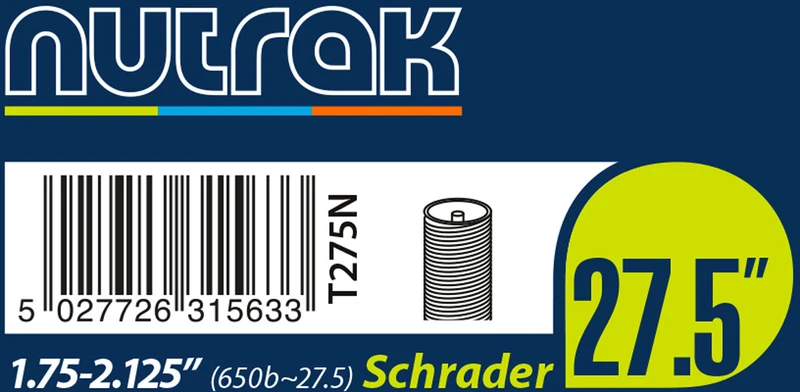 Nutrak Butyl 650B / 27.5 x 1.75 - 2.125 27.5 Inch Schrader Valve Bike Inner Tube