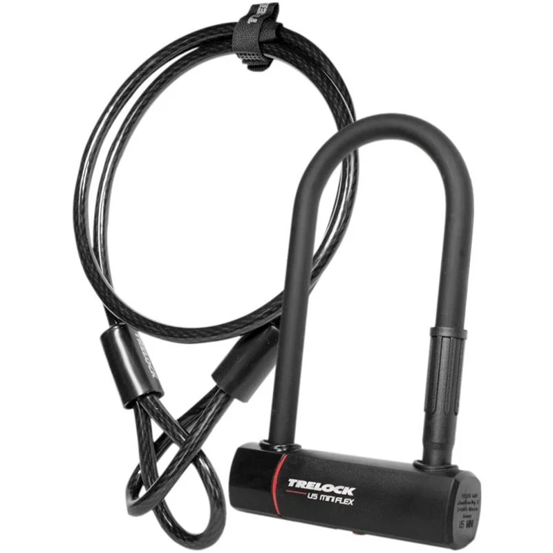 TRELOCK U5 Mini Flex Bügelschloss/Schlaufenkabel Set