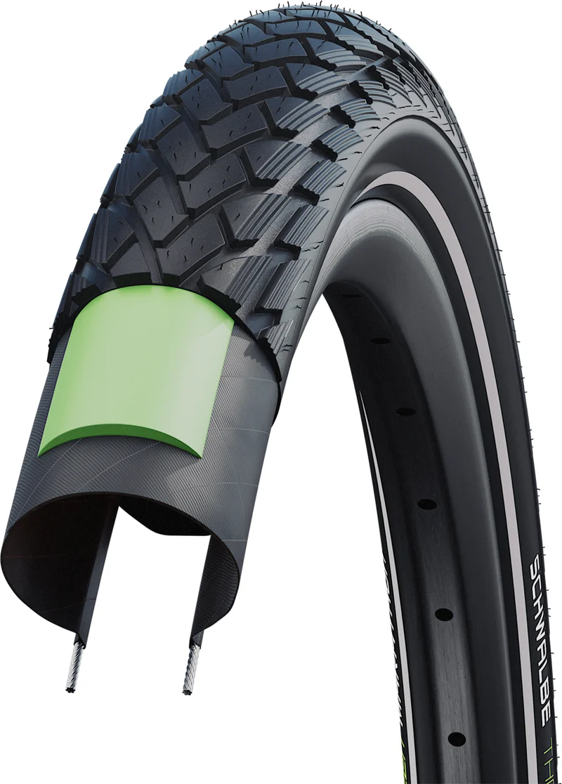 Schwalbe Green Marathon City/Touring E-25 Bike Tyre Reflective