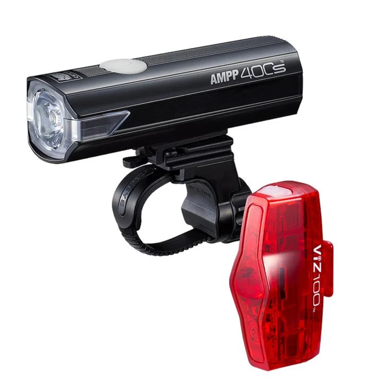 Cateye AMPP 400S / Viz 100 USB-C Front & Rear Bike Light Set