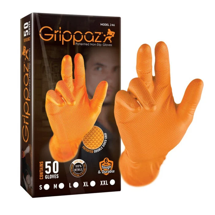 Einweghandschuhe Nitril GRIPPAZ 246 orange, Größe XL, 50 Stück