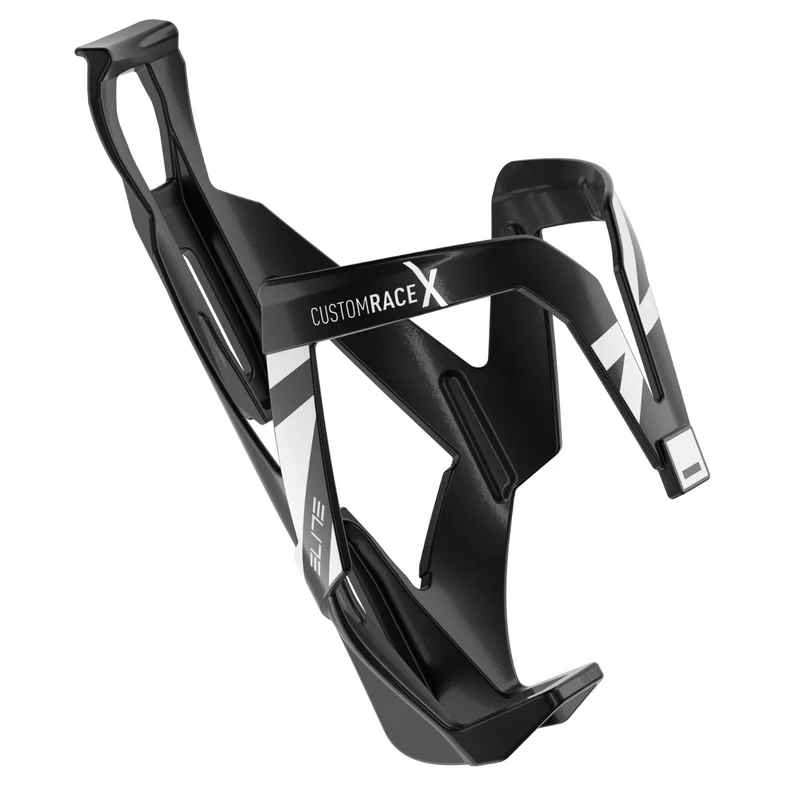 Elite Custom Race X Resin Bike Bottle Cage Gloss Black/White
