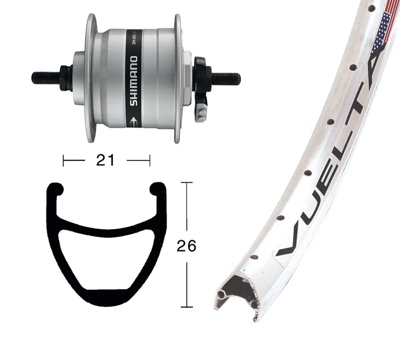 Winora V-Rad 28X1.75,Nabendyn.DHC3003 ,NT 36L. Rodi Airline 1 silber.Niro-Spei.