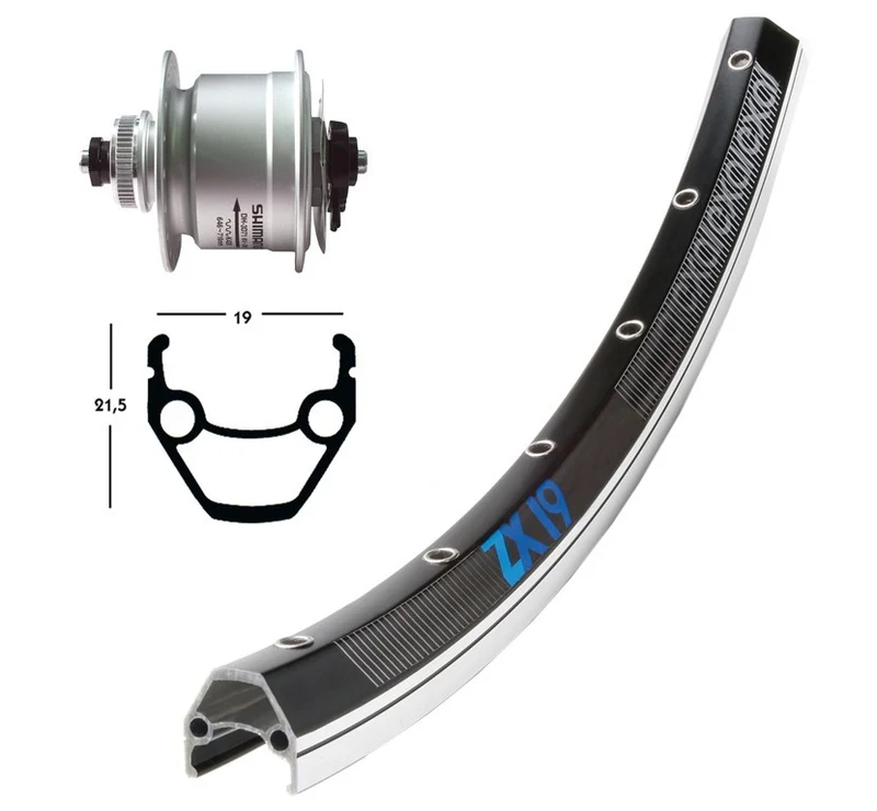 Winora V-Rad 28x1.75DH3D72 Cent.silb.SSP.36L Exal ZX 19 schw/silb.Niro-Spei.
