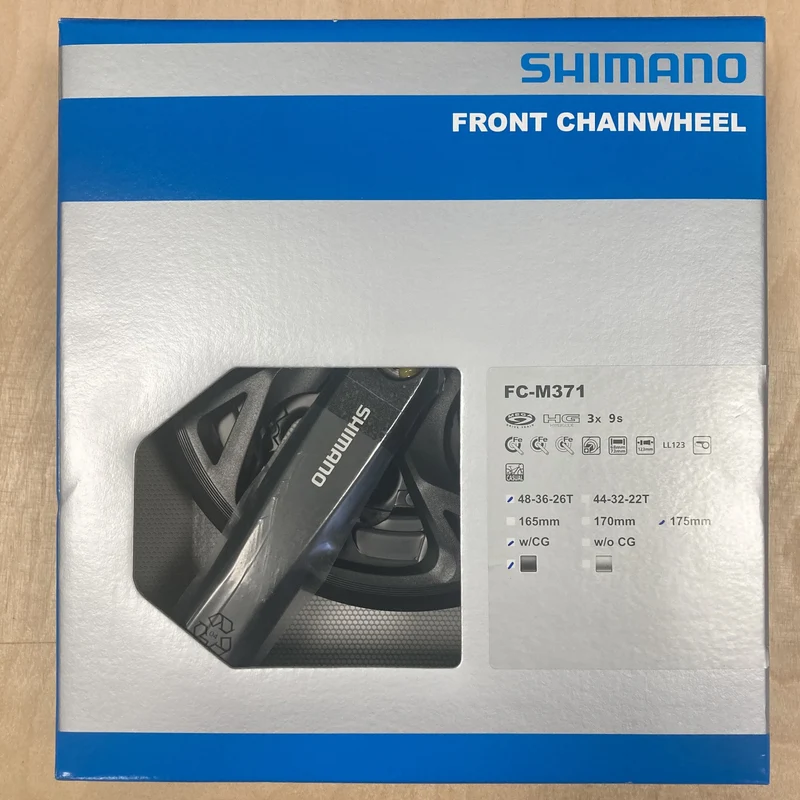 Shimano M371 Square Taper 48/36/26T 175mm 8 Speed Bike Triple Chainset
