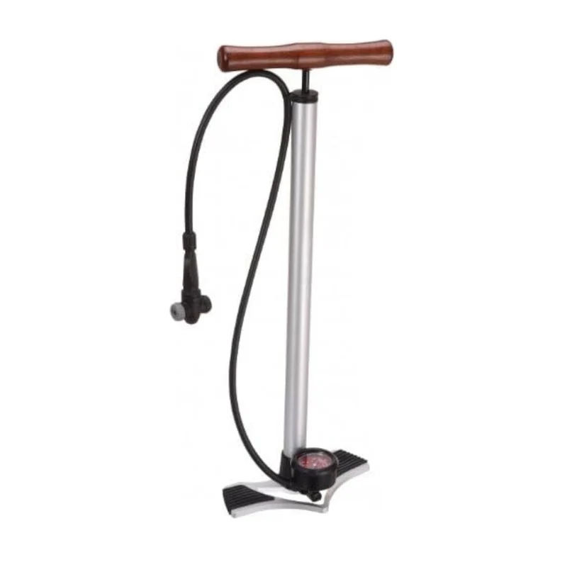 Acor AMP21101 Alloy/Wooden Handle High Pressure Floor Pump