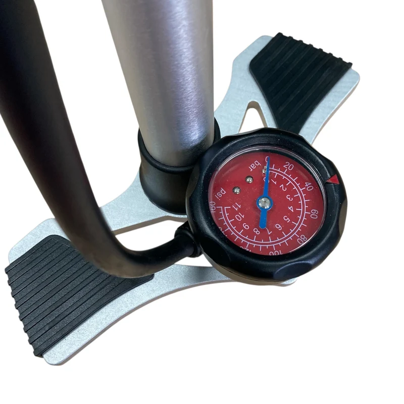 Acor AMP21101 Alloy/Wooden Handle High Pressure Floor Pump