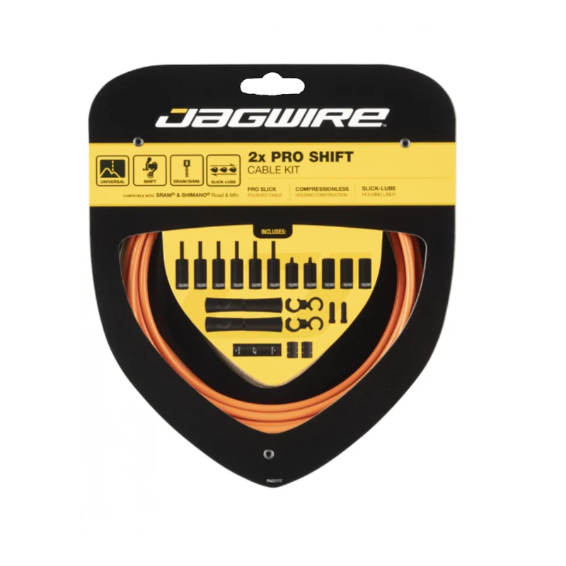 Jagwire Pro Shift Kit 2x Red Bike Inner & Outer Cable Set