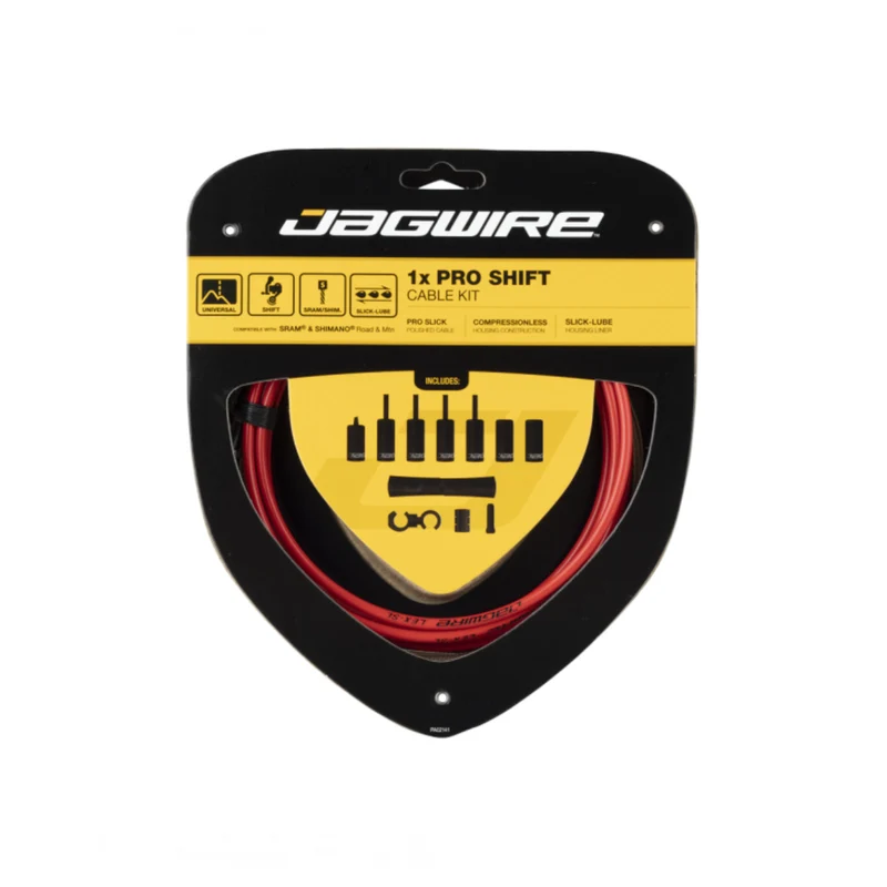 Jagwire Pro Shift Kit 2x Red Bike Inner & Outer Cable Set