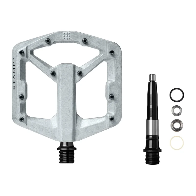 Crank Brothers Stamp 2 V2 Gen 2 Raw Large 9/16 Inch Platform Bike Pedals