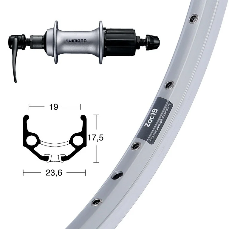Winora H-Rad 28x1.75AceraT3000 Kass.8-f.SSP36L Ryde Zac 19 silber Niro-Speiche