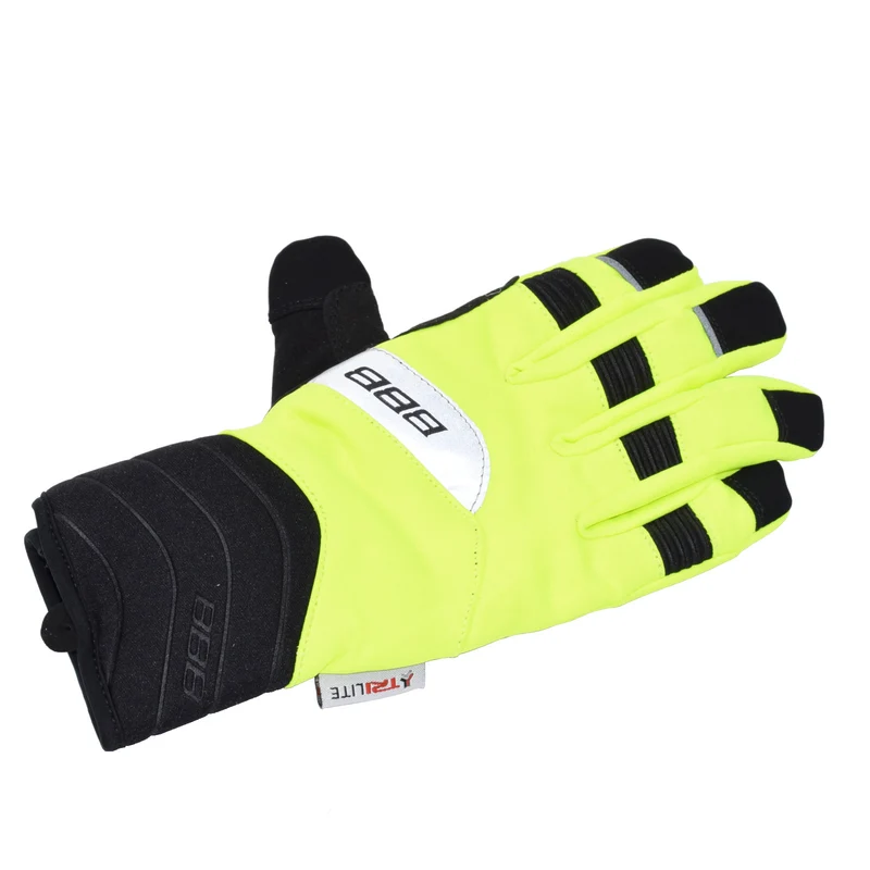 BBB WaterShield Men's Full Finger Cycling Gloves Neon Yellow Medium