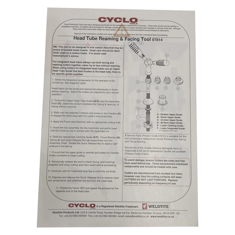 Cyclo Advanced Headtube Reamer and Facer Bike Headset Tool