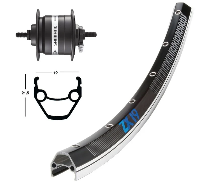 Winora V-Rad 26X1.75Nabend.DHC3003 sz.Starr 36L Exal ZX 19 schw./silb.Niro-Spei.