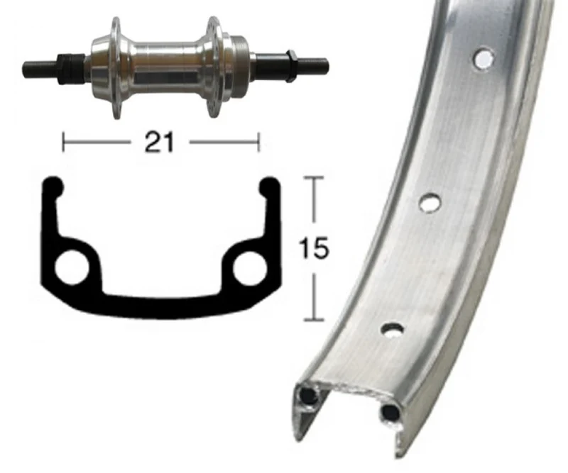 Winora H-Rad 26x1.9Alu-Schr.ZKR 6/7f.Starr 36L Alu-Kastenfelge silber.Zink-Spei.
