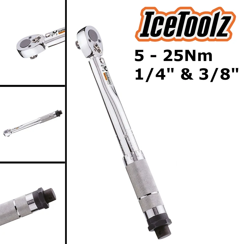 IceToolz 5-25NM Precision Torque Wrench With 1/4" & 3/8" Driver
