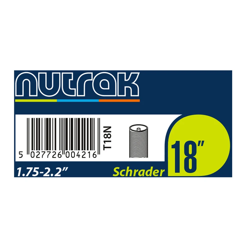 Nutrak 18x1.75-2.2" 18 Inch Schrader Valve Bike Inner Tube
